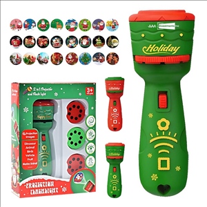 Children's Projection Flashlight Baby Educational Toy 24 Cartoon Patterns Christmas Gift